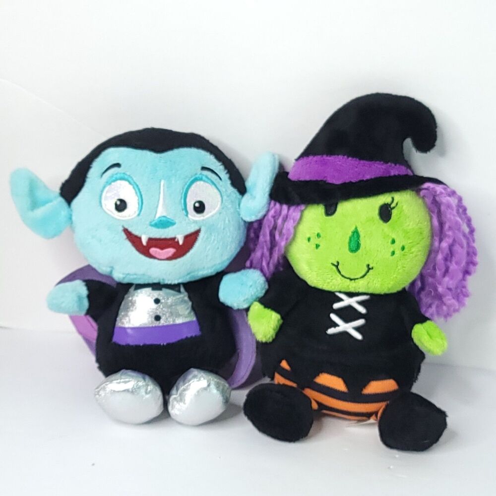 Dan Dee Collector Dracula Vampire Green Witch Plush Stuffed Halloween Lot of 2